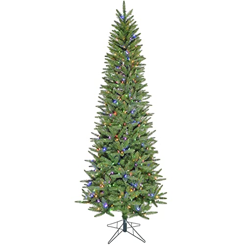 9 ft. Winter Falls Slim Christmas Tree with 8 Function Dual Multicolor & Warm White LED Lights