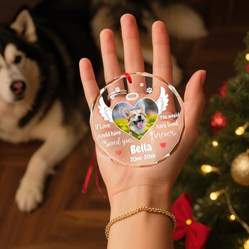 Personalized Memorial Pet Glass Ornament