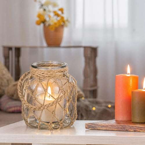 2 Set Nautical Lanterns Rope Handle (2 Count)