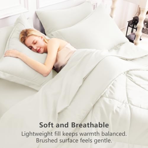 Queen Comforter Set 88"x88" Ivory