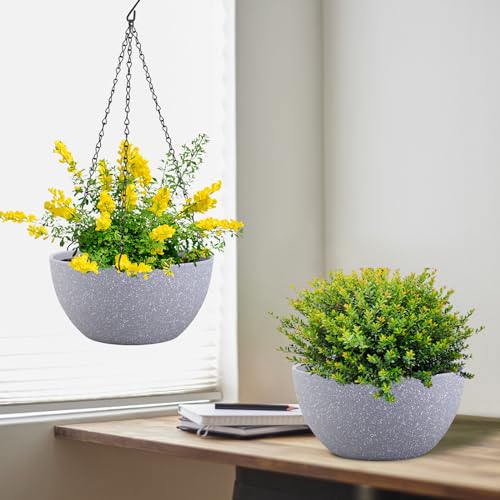 10 inch Hanging Planters for Indoor Outdoor Plants (2 Count)