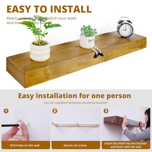 Floating Shelves 3 inch Thick for Wall Set of 2 (2 Count)
