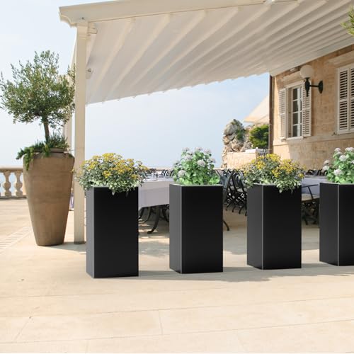 Metal Planter Box for Outdoor Plants 15" L x 15" W x 30" H
