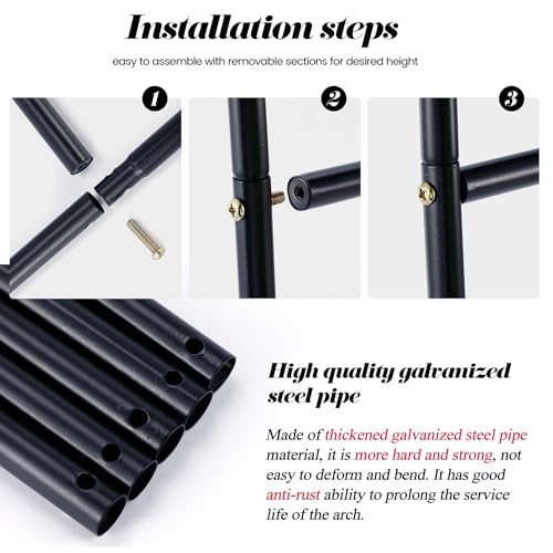 Thickened Tube Garden Arch Arbor Metal Trellis for Climbing Plants Outdoor