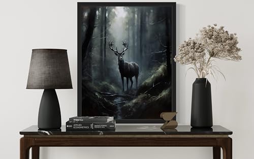 Deer in Forest Poster Art Print