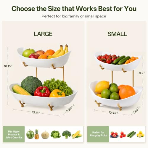 2 Tier Large Fruit Bowl