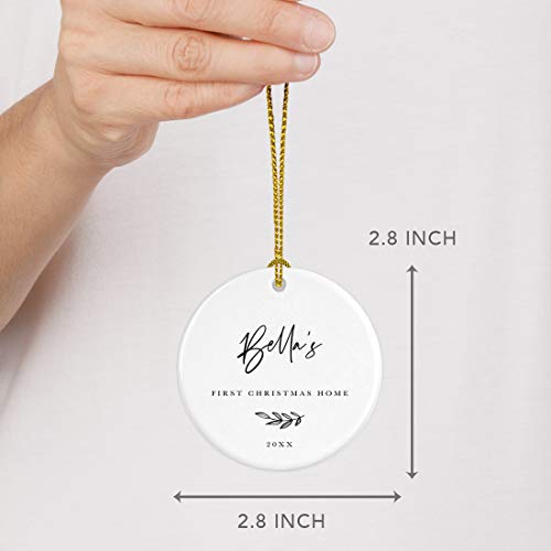Personalized Dog Cat Pet Adoption Round Ceramic Porcelain Christmas Tree Ornament Engagement Collectible Gift for Baby