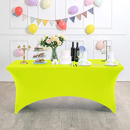 Spandex Table Cover for 4FT or 6ft or 8ft Table Universal Fitted Stretch Tablecloth for Party