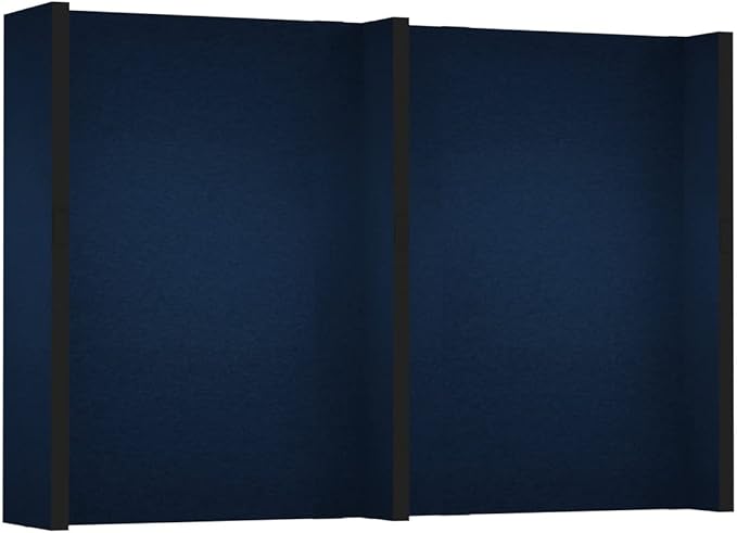 EverPanel Modular 10' x 7' Wall Kit | Dark Blue SoundSorb with Black Trim | Room Divider | Interlocking Wall Panels | Temporary Room Separator | Configurable Partition