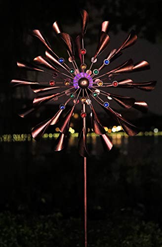 Large 79In Copper Kinetic Wind Spinner Multi