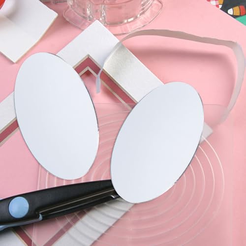 10pcs Oval Craft Mirrors 2.75X1.96in Glass Mirror Sheets for DIY Makeup Mirror Projects Cosmetic DIY Accessories Wall Decor Wedding Decorations (10 Count)
