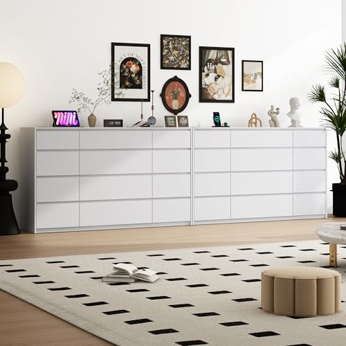 jiteentar White Malm Dresser for Bedroom
