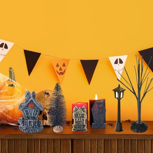 56 Pcs Halloween Village Ornaments Accessories Figurines Set