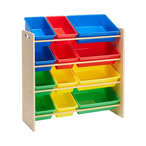 Kids Toy Storage Organizer With 12 Plastic Bins