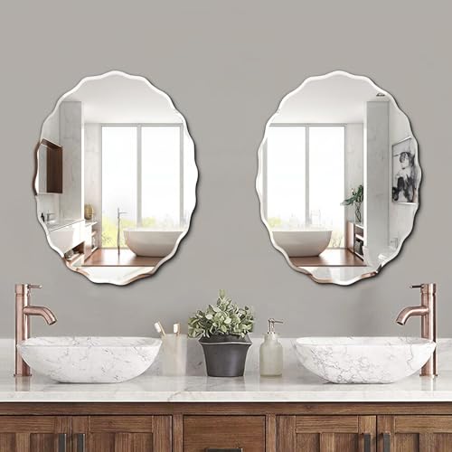 20x28 Inch Frameless Oval Wall Mirror for Bathroom Sink