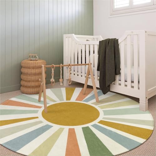 Boho Sun Round Area Rug for Living Room