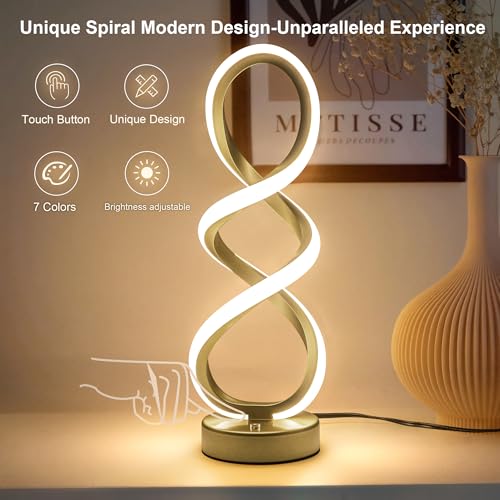Modern Spiral LED RGB Table Lamp (2 Count)