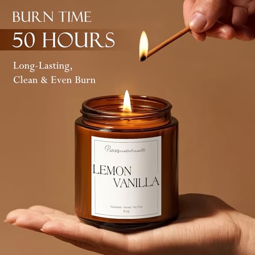 Lemon Vanilla Scented Candle for Home (14 Ounce)