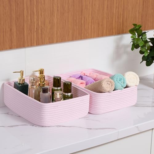 Large Shallow Organizing Baskets 15x11x5.1 Inches (2 Count)