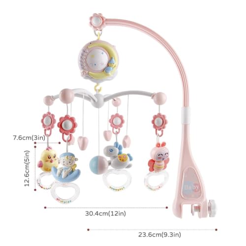 Baby Crib Mobile with 150 Melodies & Projector Pink