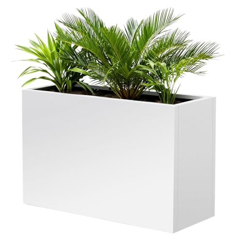 Metal Rectangular Planter 36" L x 15" W x 24" H Tall Heavy Metal Planter