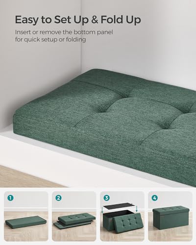 30 Inches Folding Storage Ottoman Bench
