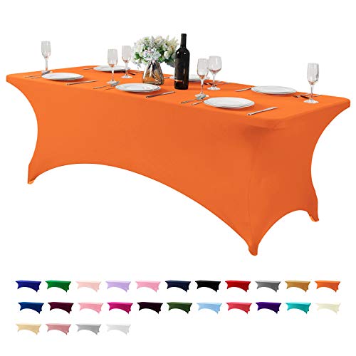 Spandex Table Cover for 8FT or 4ft or 6ft Table Universal Fitted Stretch Tablecloth for Party