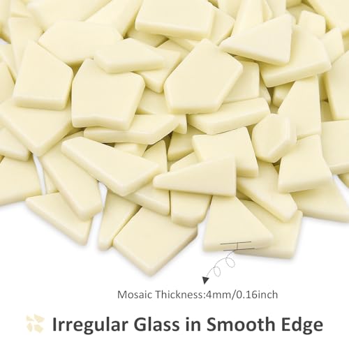 200g Ivory Mosaic Tiles for Crafts Bulk (7.05 Ounce)