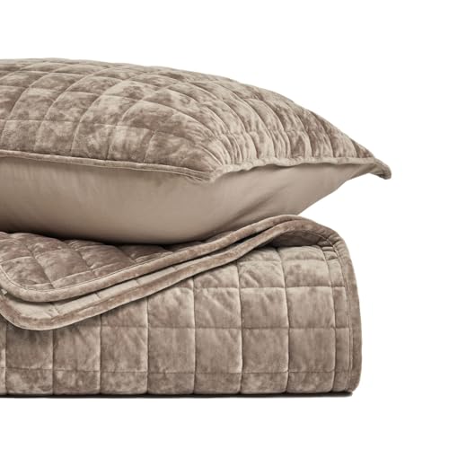 Channel Box Stitch Velvet Quilt Set