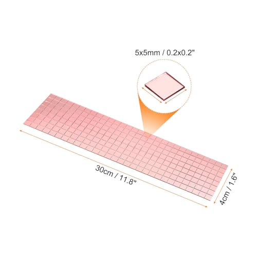 10 Sheet 4800 Pieces Self Adhesive Mirror Mosaic Tiles 5x5mm Small Square Mirror Tiles Sticker Disco Ball Stickers Mini Glass Tiles for DIY Craft Party Home Decoration (4800 Count)