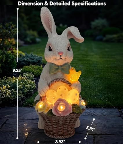 Solar Rabbit Garden Statue