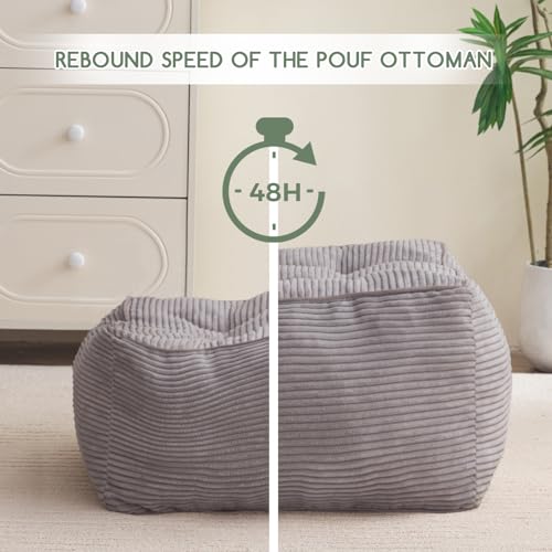Square Stuffed Pouf Ottoman