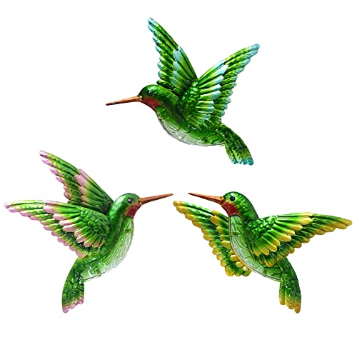 Glass Hummingbird Wall Art Hummingbird Decor Metal Fence Decorative Hanging