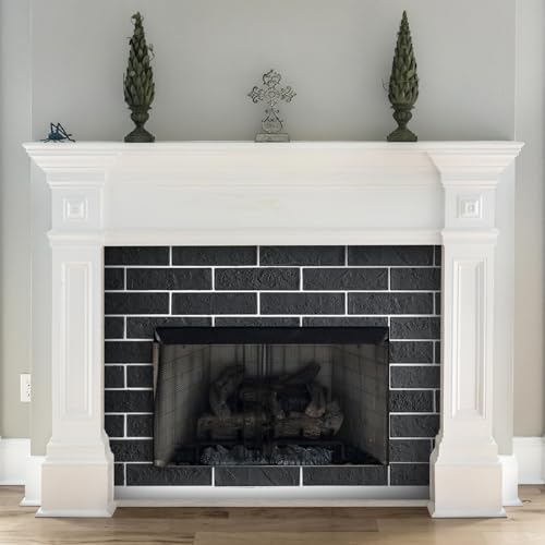 100 Pieces Old Town Black Faux Brick Wall Tiles