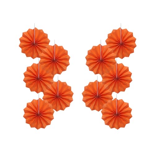 Orange Birthday Decorations DIY Orange Paper Fans Hanging Decoration 8in
