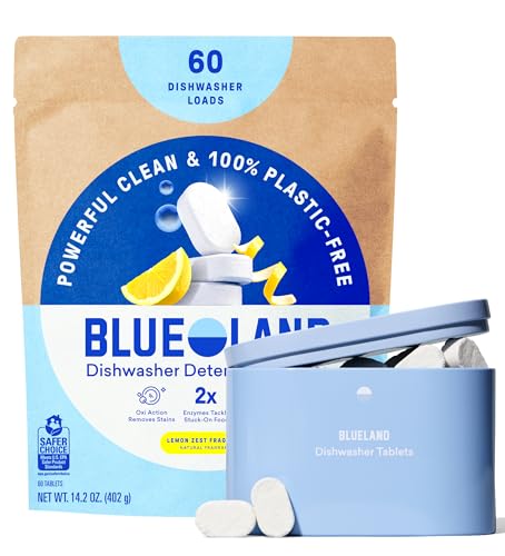 100% Plastic Free Dishwasher Detergent Tablets Set (60 Count)