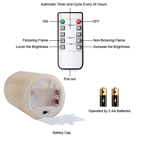 Real Wax Flickering Flameless Candles Battery Operated