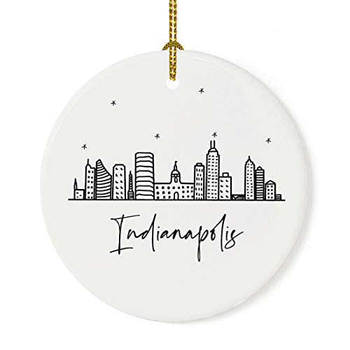 Round Ceramic Porcelain Christmas Tree Ornament Keepsake Gift