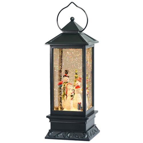 Snowman Singing Snow Globe Lantern with 6 Hour Timer
