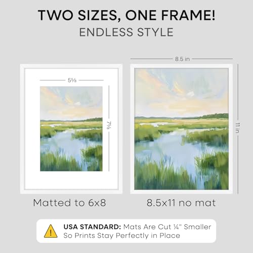 8.5x11 White Picture Frame