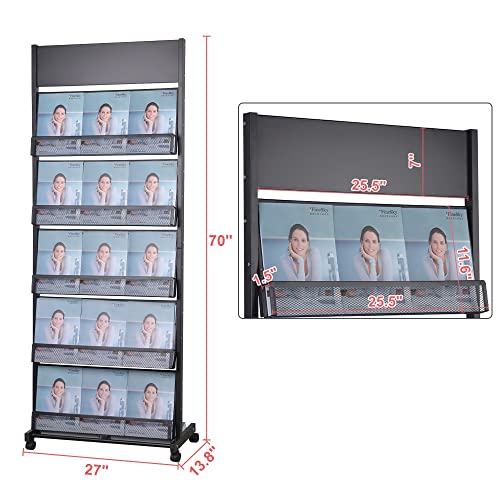 floor magazine rack brochure display stand for offices and public reception area