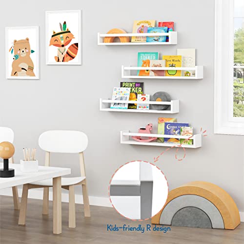 24 Inch Wall Bookshelf for Kids Bedroom Set of 4 (4 Count)