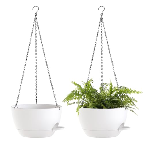 10 Inch Hanging Baskets 2 PC with Chains (2 Count)