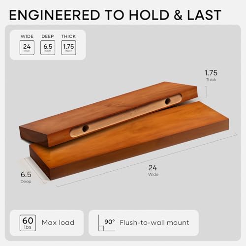 24 Inch Floating Shelves (2 Count)