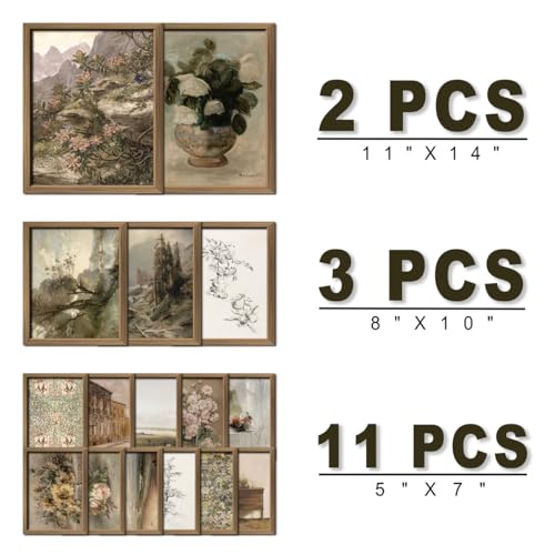 16 PCS Framed Vintage Wall Art Decor (16 Count)