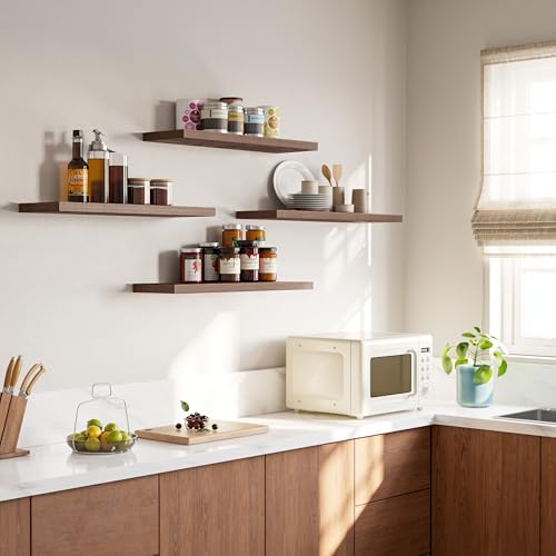 23’’Rustic Brown Floating Shelves for Wall (4 Count)