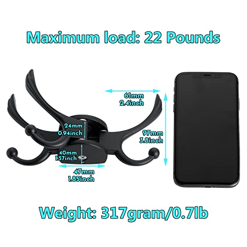 Heavy Duty Swivel Coat Hook Space Saving Towel Rope Hook Wall Mount Triple Swing Arms for RV Bathroom Kitchen Garage