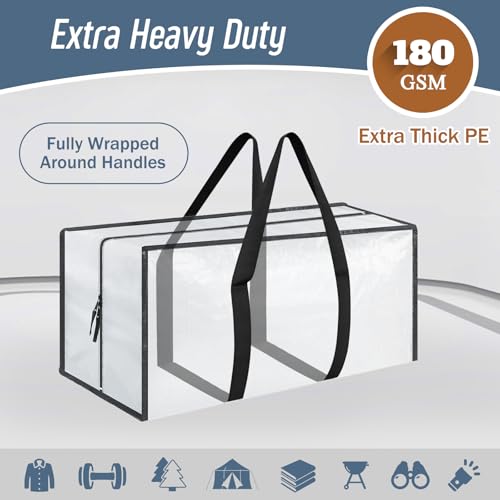 6 Pack Extra Heavy Duty Large Moving Bags with Strong Zipper (6 Count)