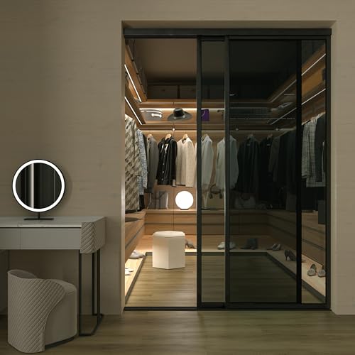 Glass Room Divider and Sliding Glass Closet Doors