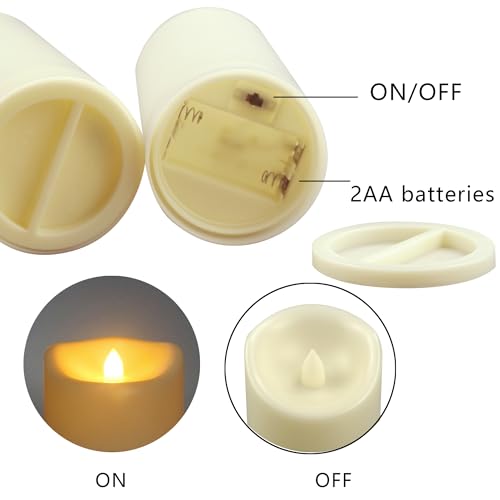 Outdoor Battery Operated Flameless LED Pillar Candles w (3 Count)